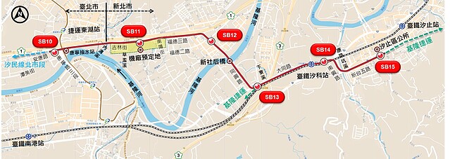 汐東捷運路線圖。圖／新北市捷運局